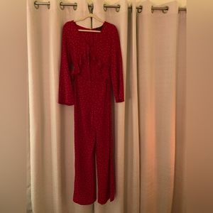 Forever 21 Red Polka Dot Jumpsuit Size Small